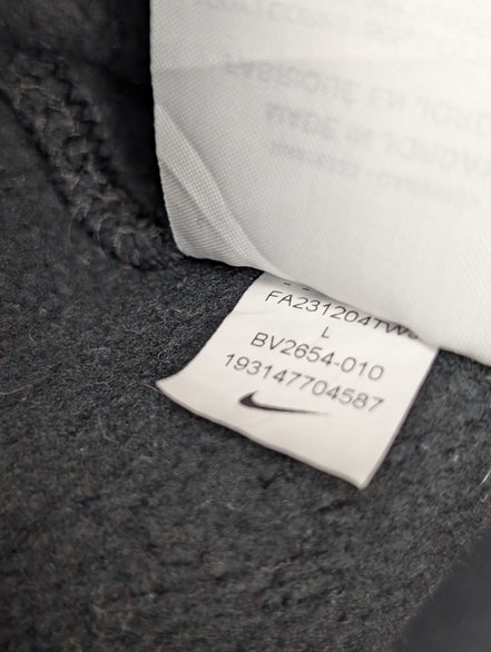 Sweat à Capuche Nike Noir - Logo Brodé Blanc - Coton Épais Premium - Taille L