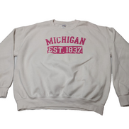 Sweat Michigan Est 1837 Vintage University College USA Gildan Navy Taille L