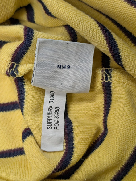 Polo manches courtes Polo Ralph Lauren M jaune rayures marine logo rouge coton