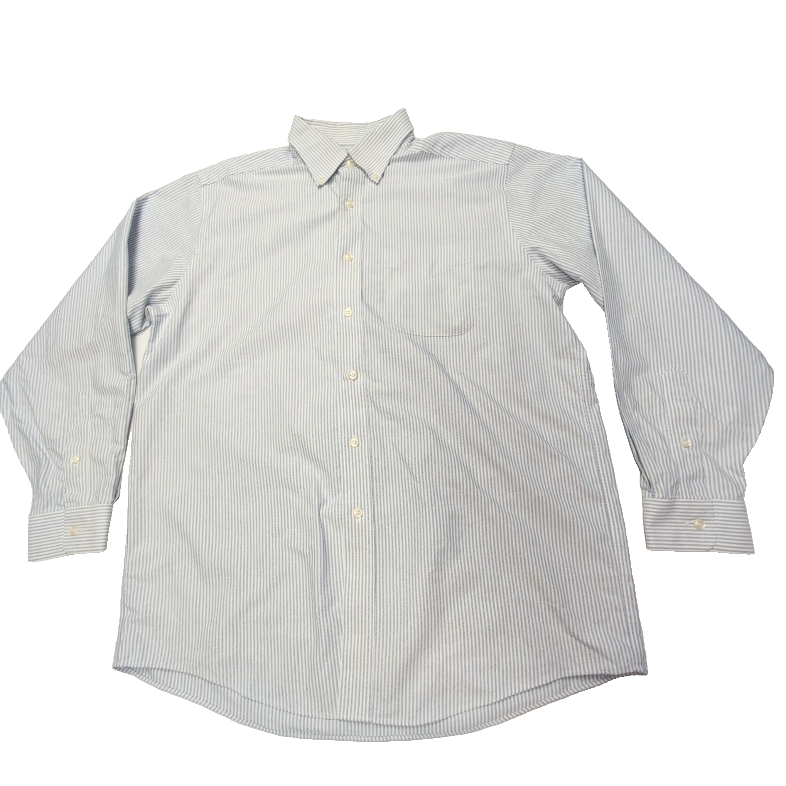 Chemise L.L. Bean à rayures bleues taille L #118e