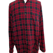 🧣 CHEMISE FLANELLE PERFORMANCE CHAPS XL/XXL CARREAUX ROUGE NOIR LOGO BRODÉ