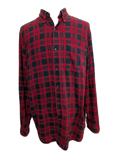 🧣 CHEMISE FLANELLE PERFORMANCE CHAPS XL/XXL CARREAUX ROUGE NOIR LOGO BRODÉ