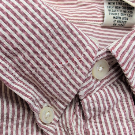 Chemise L.L. Bean à rayures rouges manches courtes taille XL #115e