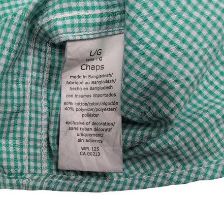 Chemise CHAPS verte à carreaux manches courtes taille L #1e