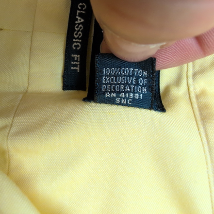Chemise Ralph Lauren Classic Fit L XL Jaune Logo Premium Marron manches longues