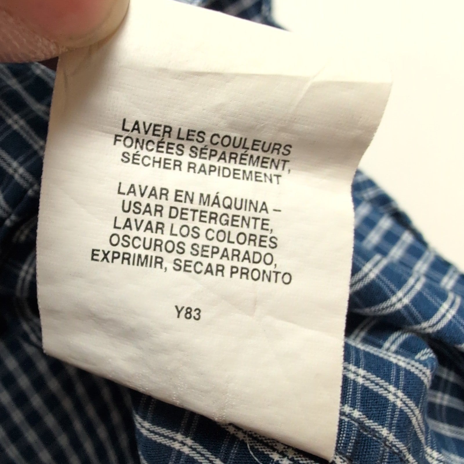 Chemise Tommy Hilfiger Bleu Foncé à Carreaux Manches Longues 1 Poche - Taille XL
