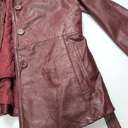 Veste Cuir Femme Bordeaux Berman's 14 L Doublure Amovible Vintage |51c