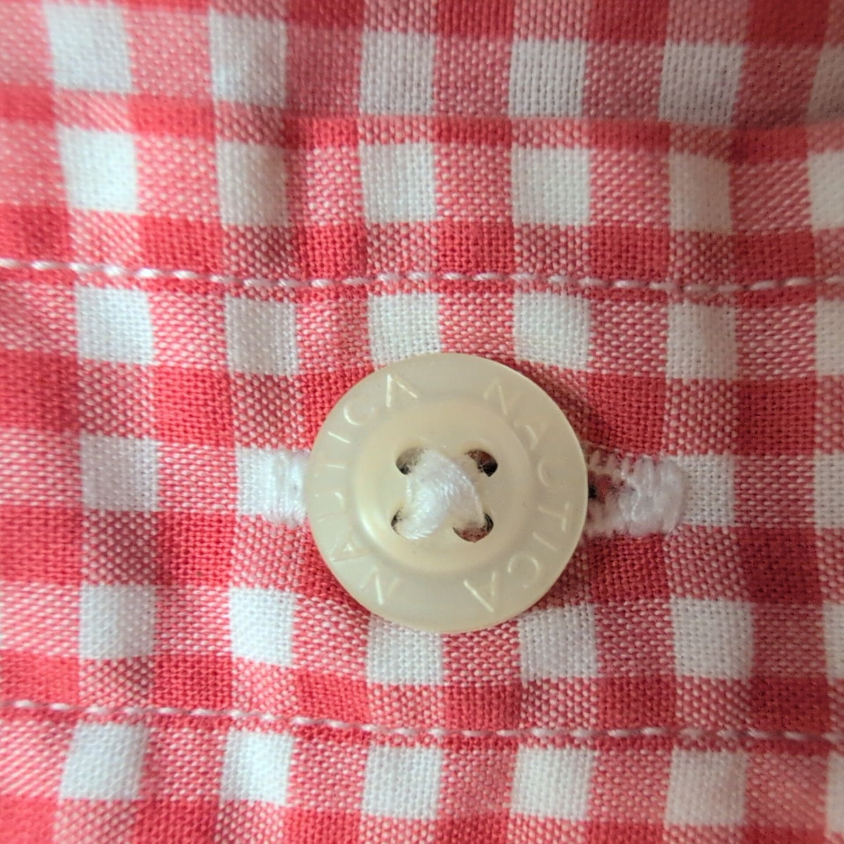 Chemise Nautica M Classic Fit Made in Mauritius Rouge a carreaux Manches Longues