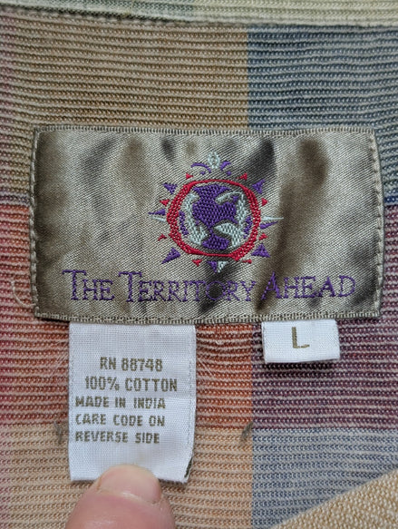 The Territory Ahead L Corduroy Shirt Flannel Chemise Velours Côtelé