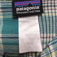 Chemise Patagonia XL Vert Carreaux Manches Courtes Coton Bio