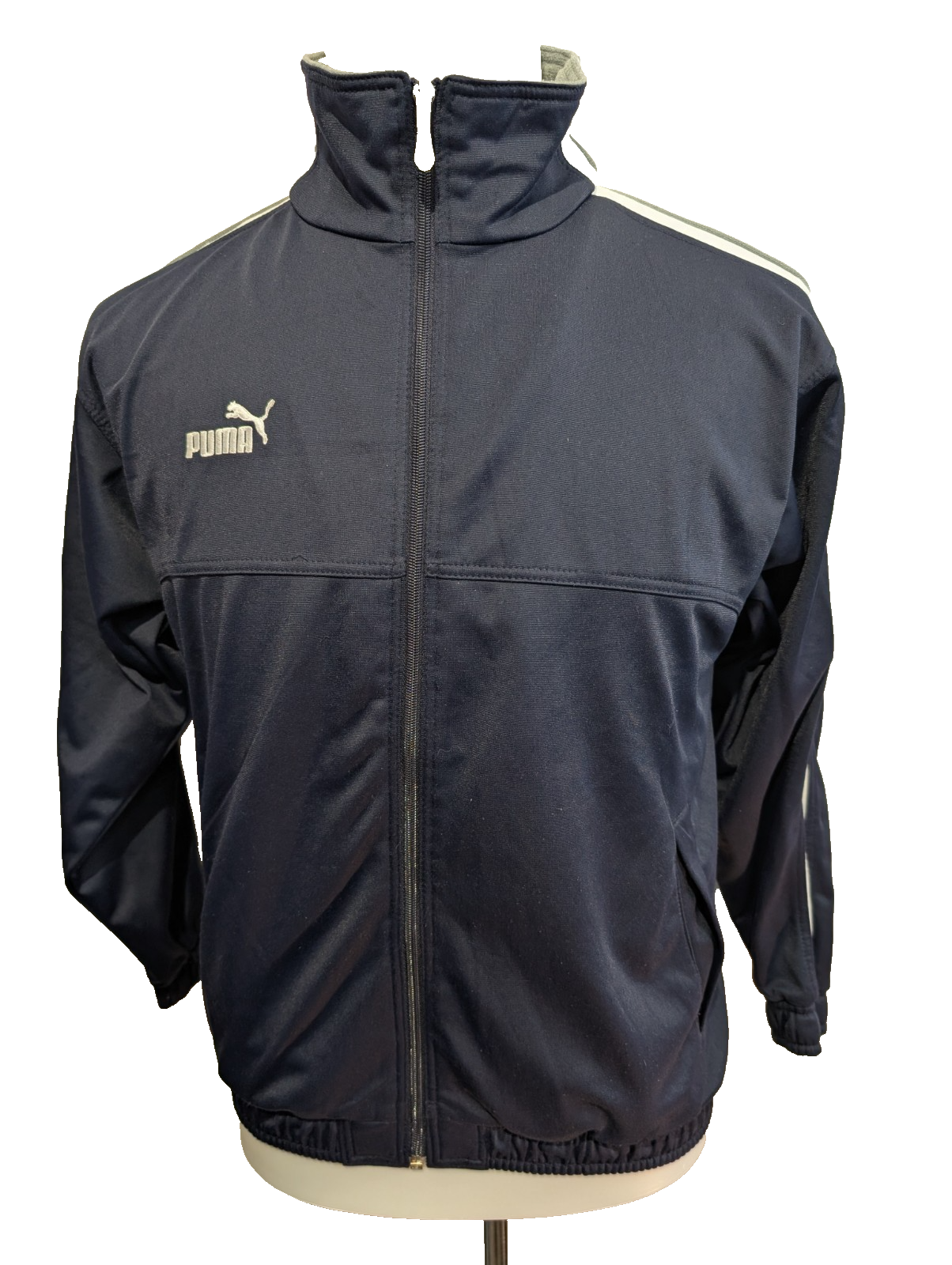 Veste Puma Bleu Marine Taille L (Taille Petit S/M) Jogging Sportswear Zippée