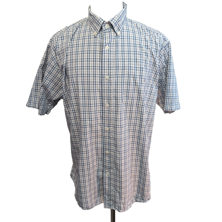 Chemise Wrangler Manche Courte Bleue et Blanche Carreaux Taille L Une Poche