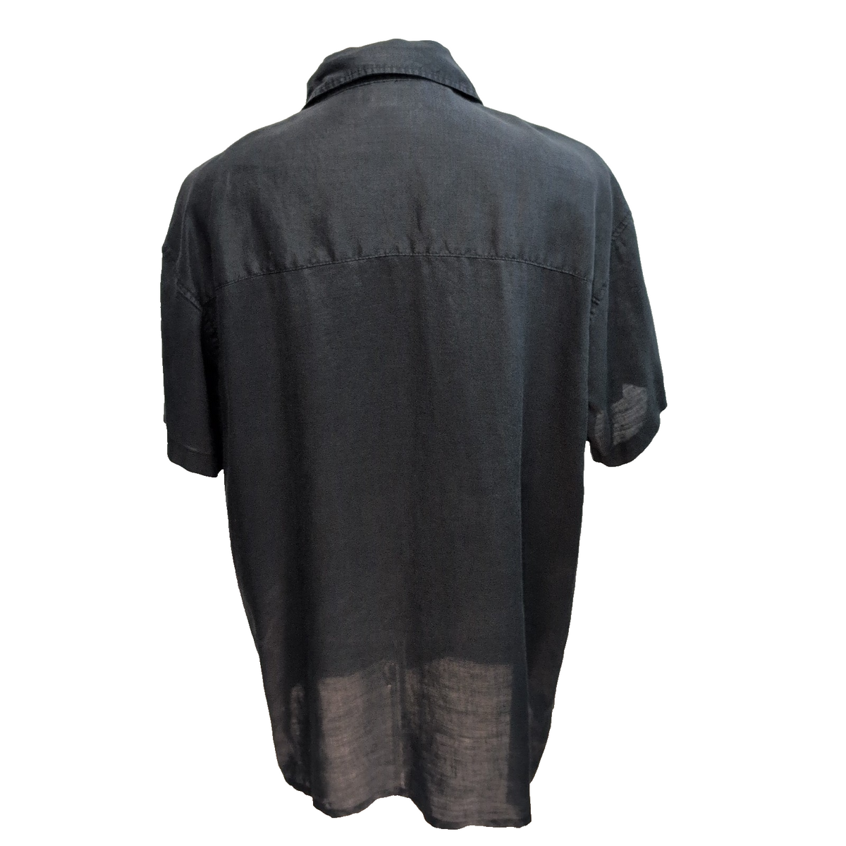Chemise GB Collection XL 100% Lin Noire Manches Courtes Poche