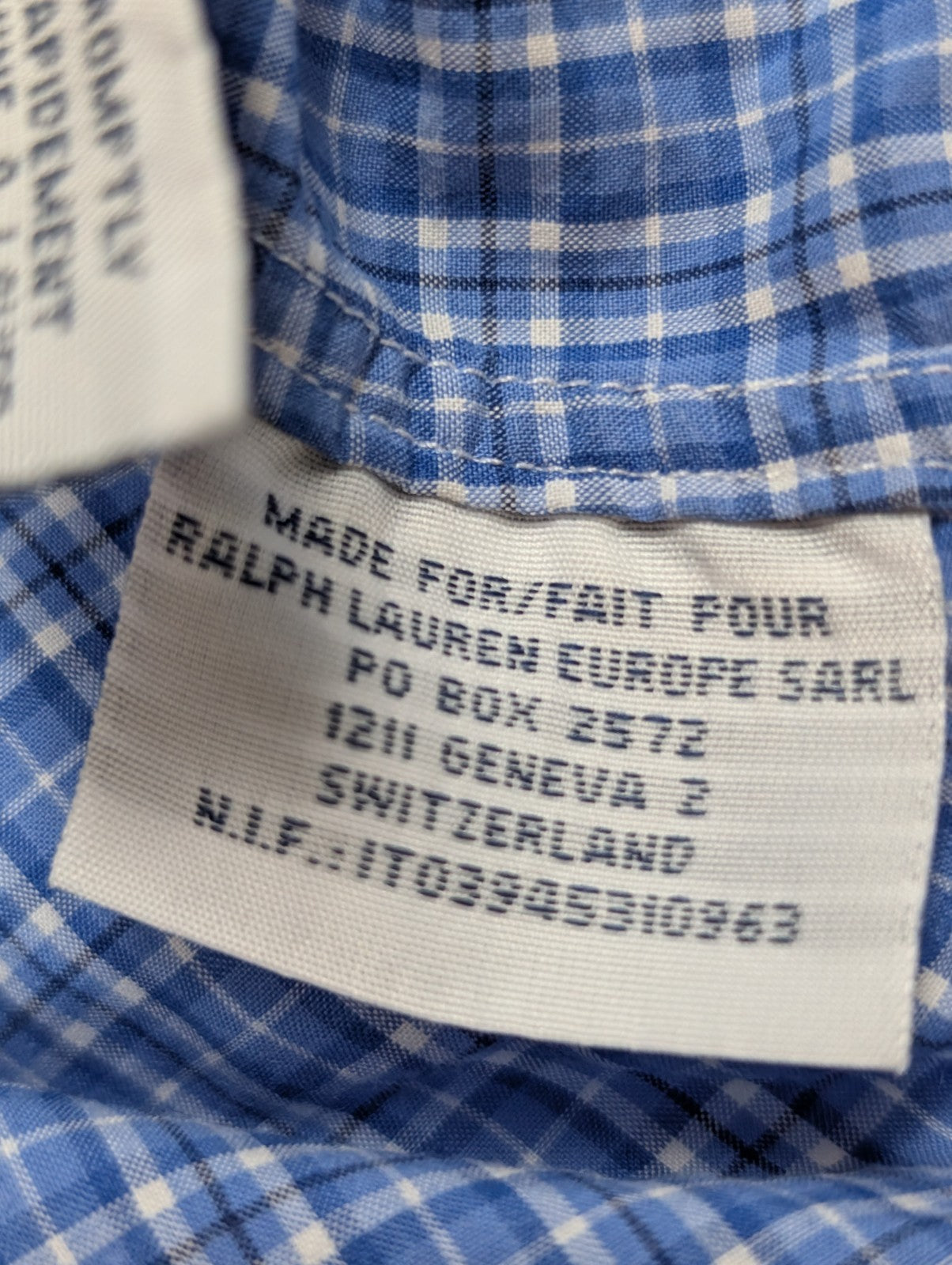Chemise Polo Ralph Lauren Bleu à petits carreaux Taille L - Excellent état