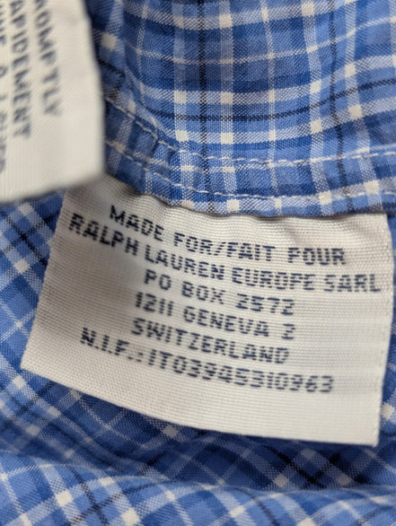 Chemise Polo Ralph Lauren Bleu à petits carreaux Taille L - Excellent état
