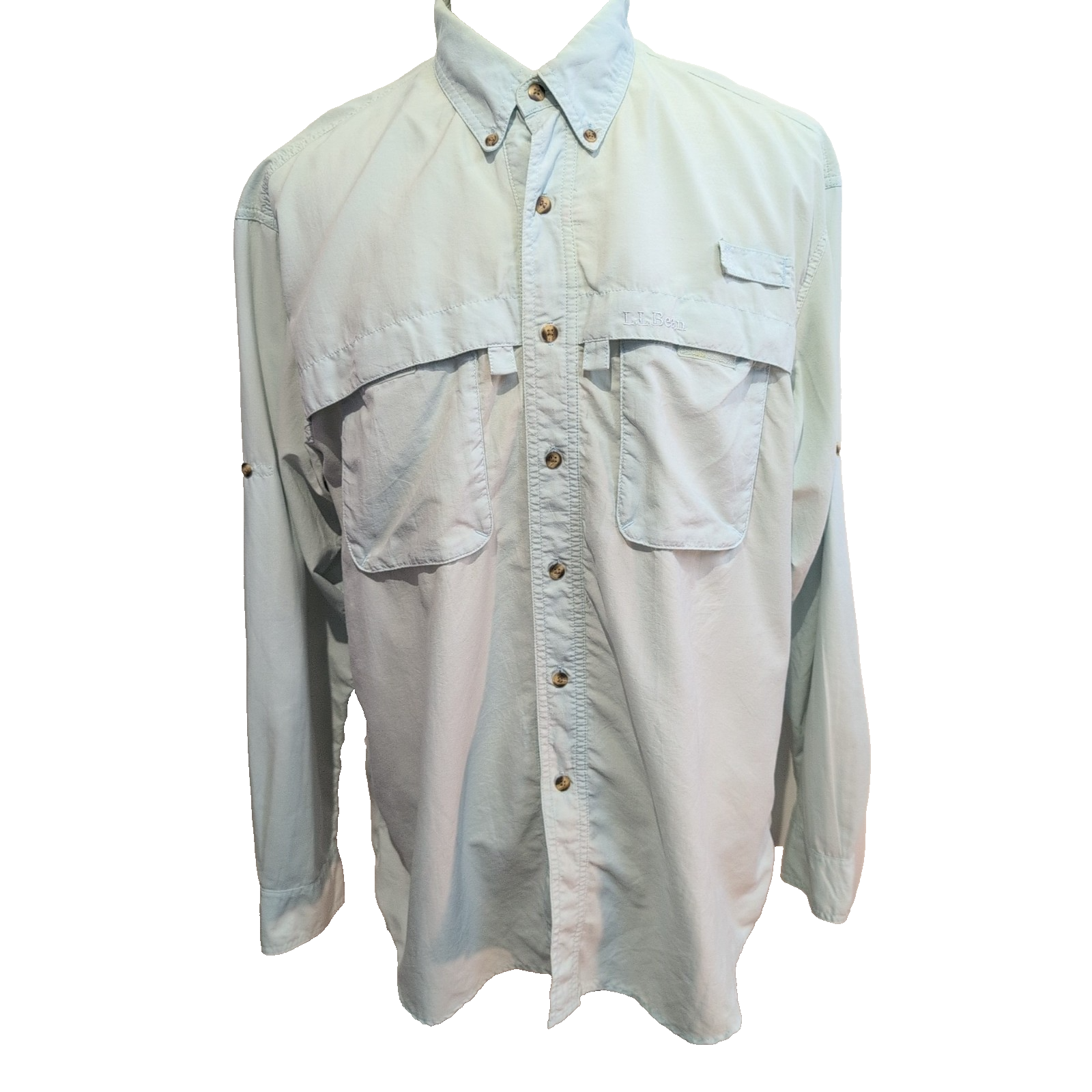 Chemise Technique L.L. Bean Homme Taille L Vert Pistache Outdoor Rando Poche