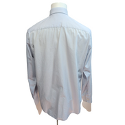 Chemise BURBERRY L Bleu Clair Logo Brodé 2 Boutons Polyester Coton manches long