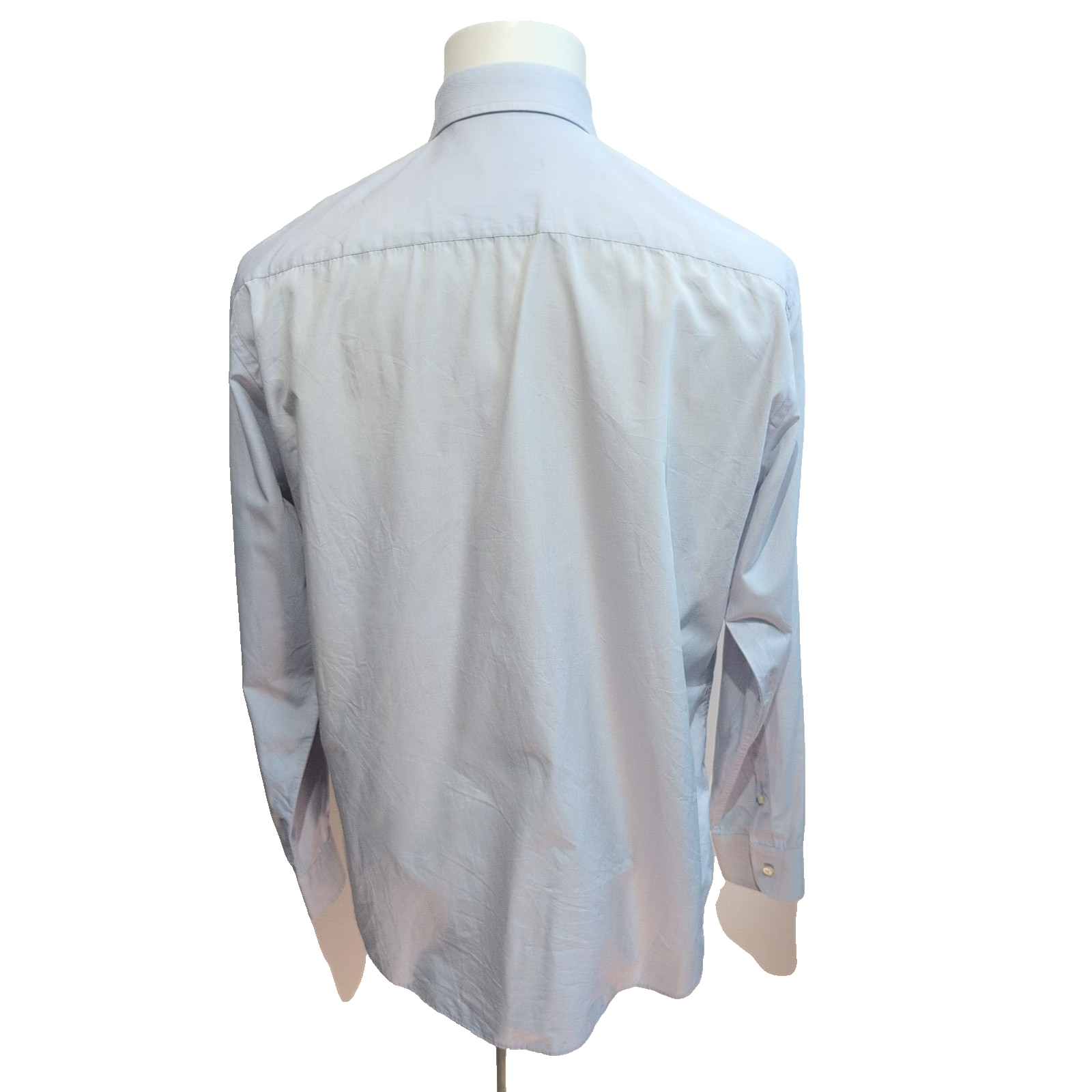 Chemise BURBERRY L Bleu Clair Logo Brodé 2 Boutons Polyester Coton manches long