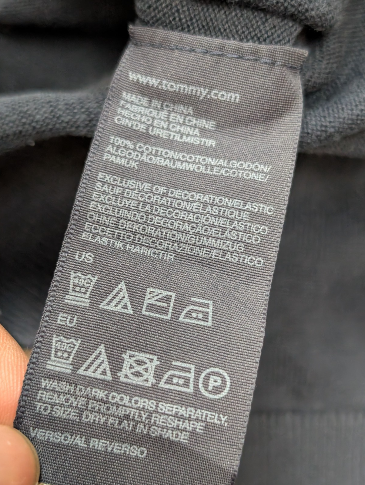 Pull Tommy Hilfiger - Col V - Bleu Marine - Premium Cotton - Taille S