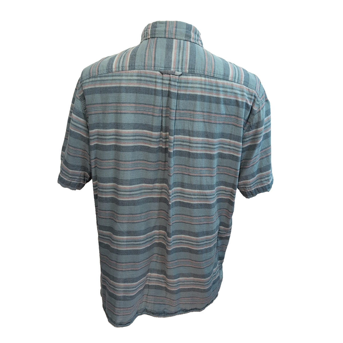 Woolrich chemise manches courtes kaki rayures coton organique taille L