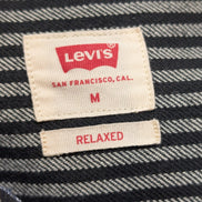 Chemise LEVI'S Relaxed Flanelle Épaisse Rayures Noir & Gris Manches Longues T.M