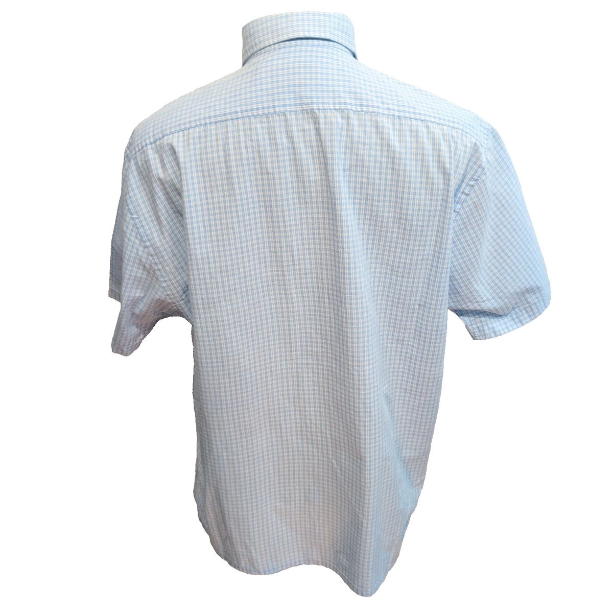 Chemise YVES SAINT LAURENT Bleu Carreaux XL Logo Brodé Manches Courtes