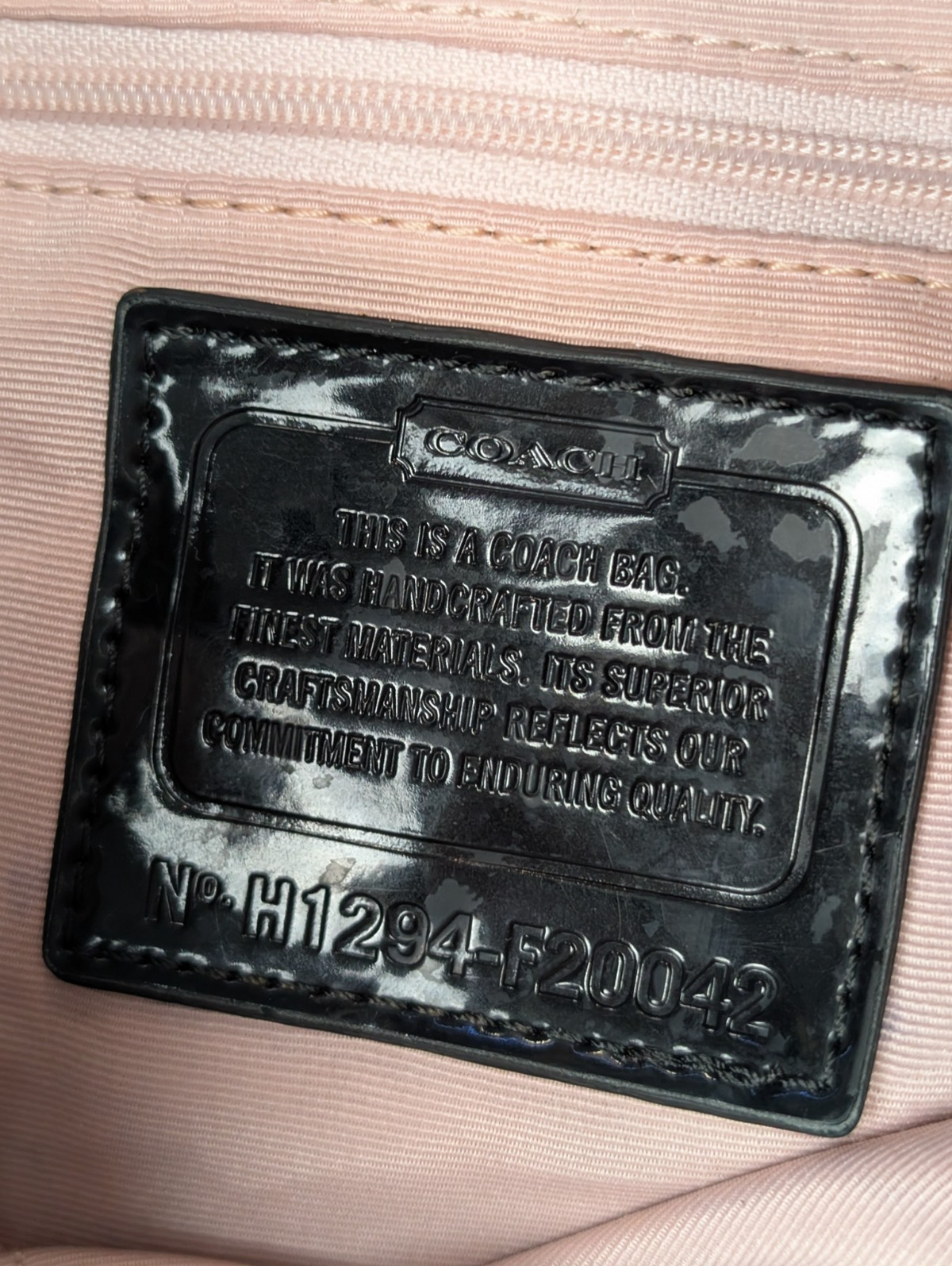 Sac Coach Signature Bandoulière Toile Marron Cuir Noir