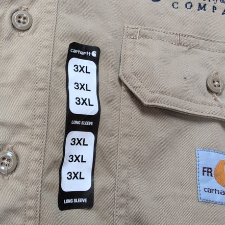 Chemise Carhartt FR 3XL Beige Neuve Étiquette Workwear manches longues