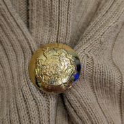 Pull LAUREN Ralph Lauren XL beige camel col V bouton doré maille côtelée