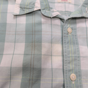 Chemise LEVI'S Homme XL Vert Pâle à Carreaux Manches Courtes Poche