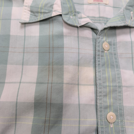 Chemise LEVI'S Homme XL Vert Pâle à Carreaux Manches Courtes Poche