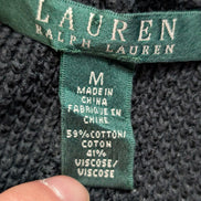 Gilet cardigan LAUREN Ralph Lauren M noir col châle ouvert coton viscose