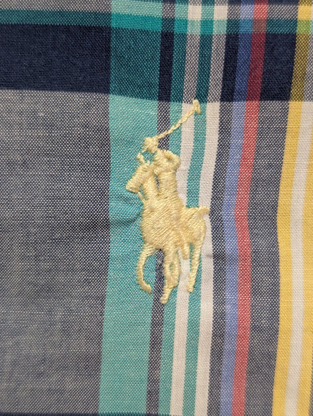 CHEMISE Ralph Lauren Homme M CLASSIC FIT Multicolore Carreaux Logo Jaune