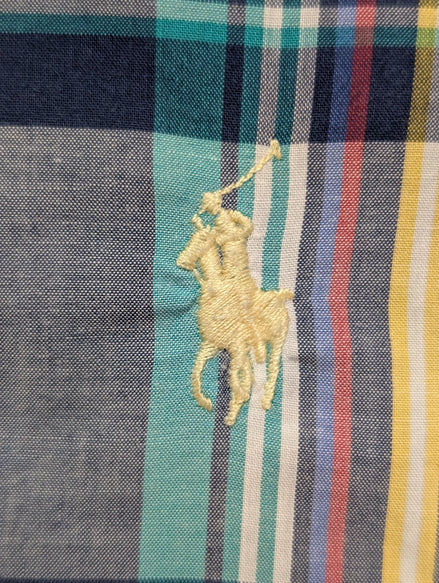 CHEMISE Ralph Lauren Homme M CLASSIC FIT Multicolore Carreaux Logo Jaune