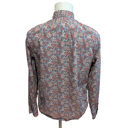 Chemise Life After Denim M Fleurie Rouge Blanc 100% Coton manches longues