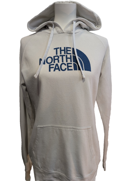 The North Face Sweat à Capuche Blanc Logo Bleu Marine - Taille M Femme