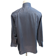 Chemise Van Heusen M L gris foncé rayures gaufrées manches longues coton