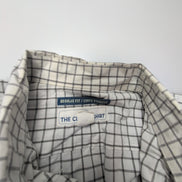 Chemise Old Navy blanche à carreaux gris taille M #151e