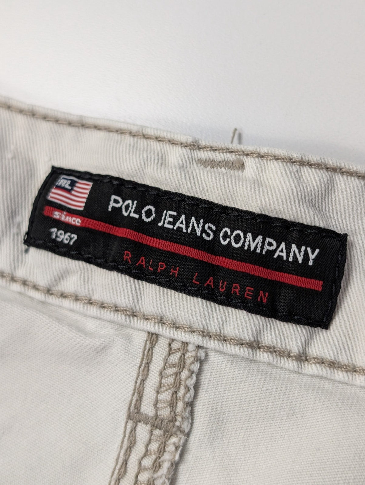 Pantalon cargo Polo Jeans Co Ralph Lauren W36 L34 crème poches militaire
