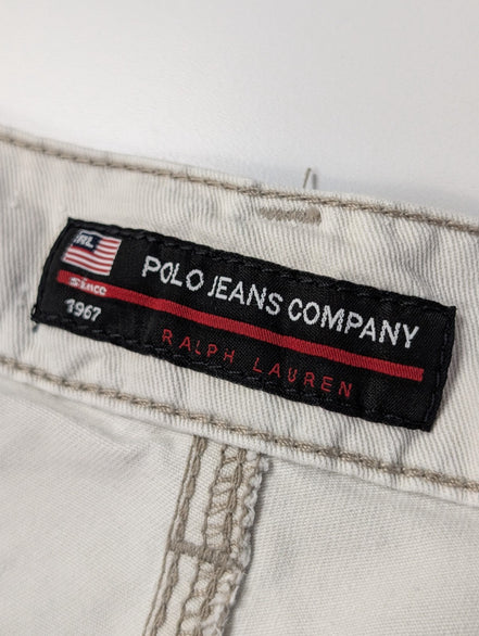 Pantalon cargo Polo Jeans Co Ralph Lauren W36 L34 crème poches militaire