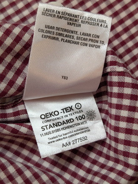 CHEMISE TOMMY HILFIGER L XL Bordeaux Carreaux Stretch Regular Fit