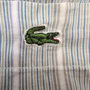 Chemise Lacoste XL Bleu Rayures Made in Hong Kong 100% Coton Été