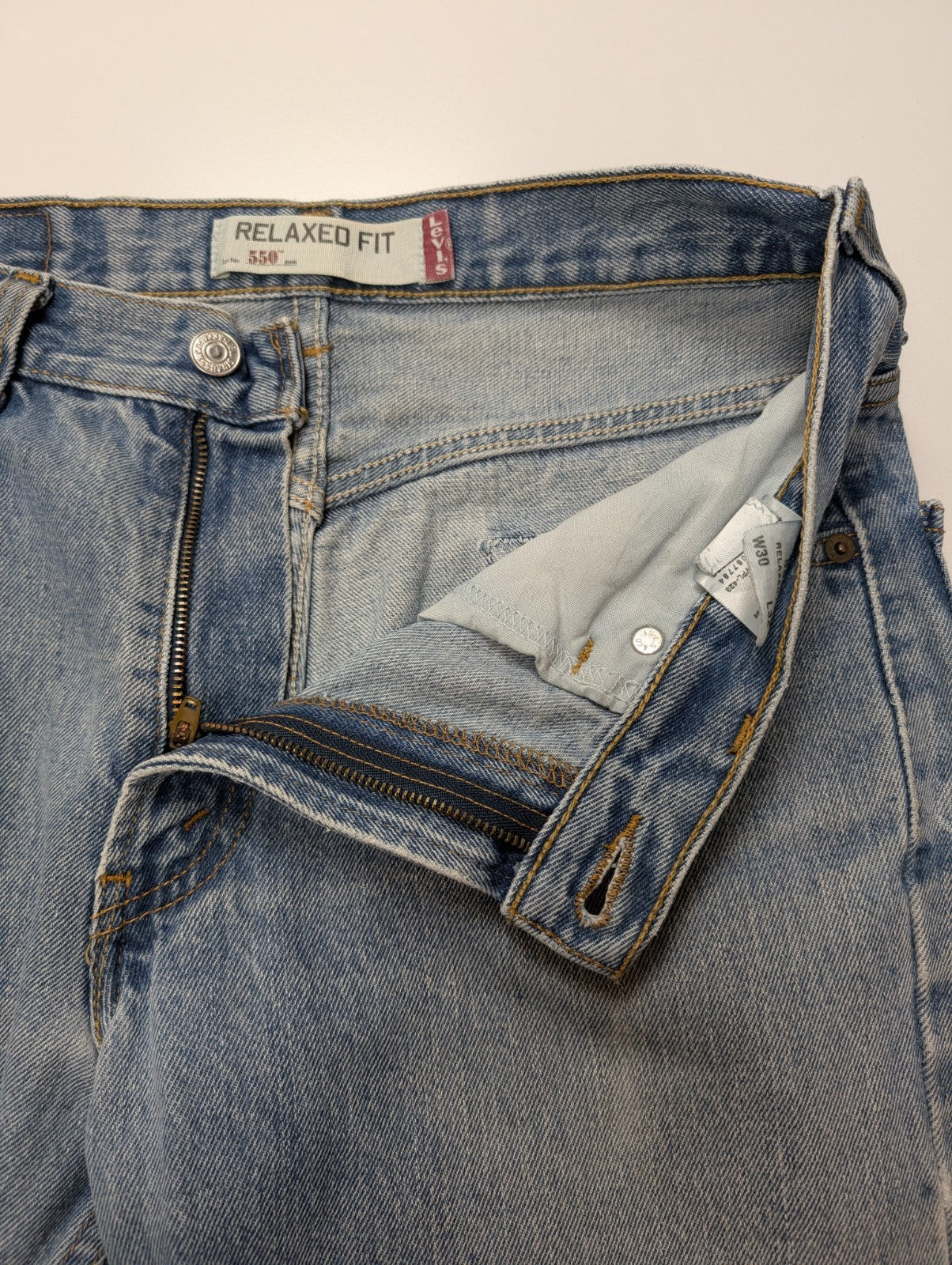 Jean Levi's 550 Relaxed Fit Homme W30 L32 Bleu Clair Vintage Original Denim