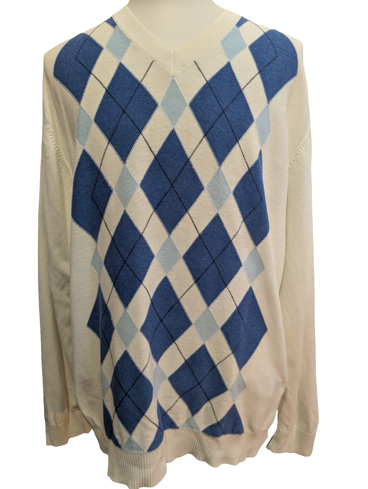 Pull Tommy Hilfiger Homme Col V Losanges Arlequin - Taille 3XL (XXL TG)