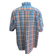 Chemise Tommy Hilfiger Manches Courtes Bleu Blanc Rouge à Carreaux Taille XL