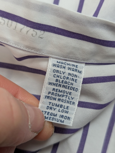 Chemise Ralph Lauren Shirt Golf L Lowell Sport Rayée Violet Two-Ply Coton