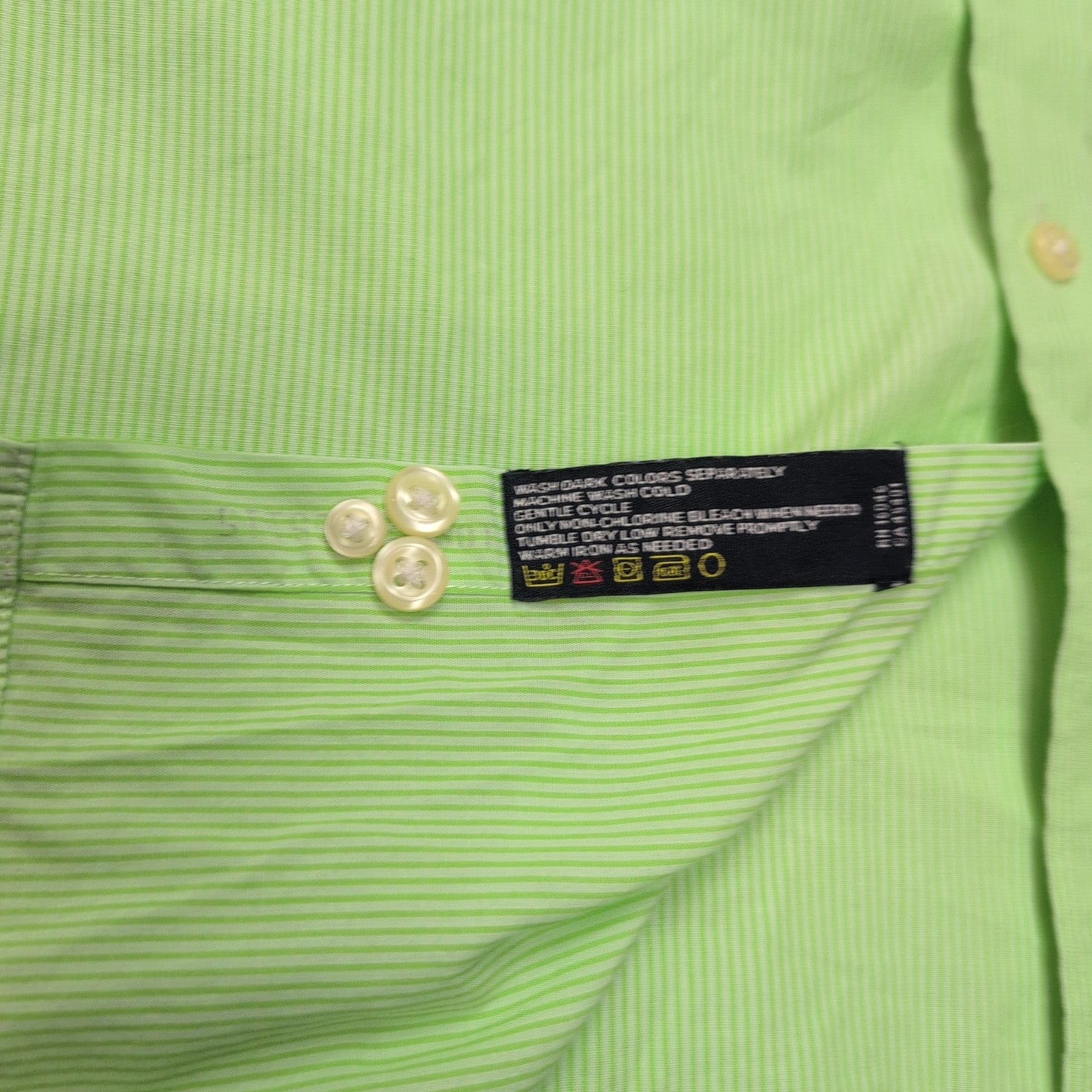 Chemise Nautica L Vert Clair Rayures 100% Coton Poche manches longues