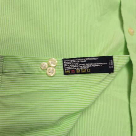 Chemise Nautica L Vert Clair Rayures 100% Coton Poche manches longues