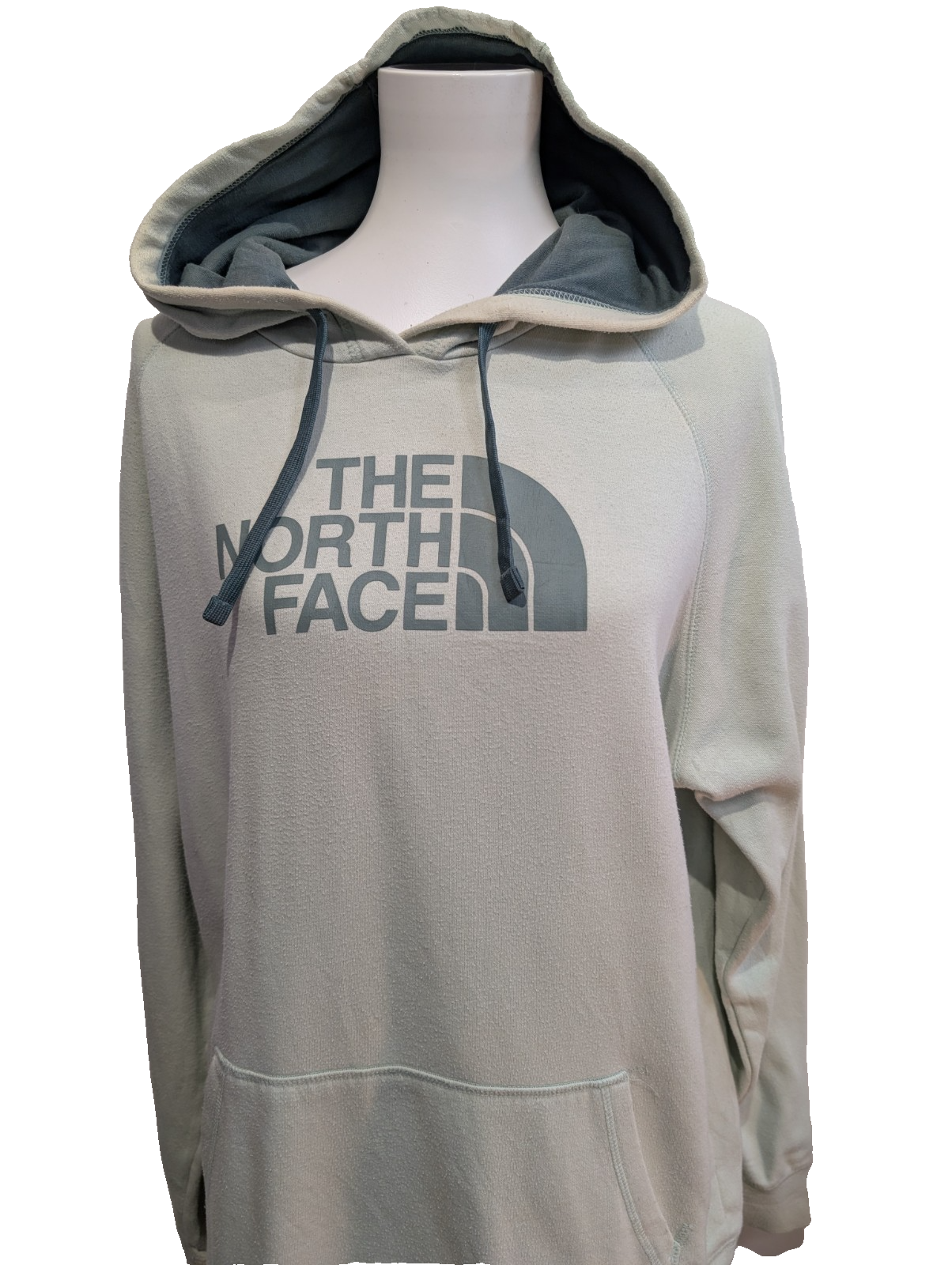 The North Face Sweat à Capuche Vert Pistache - Logo Kaki - Taille XXL Femme