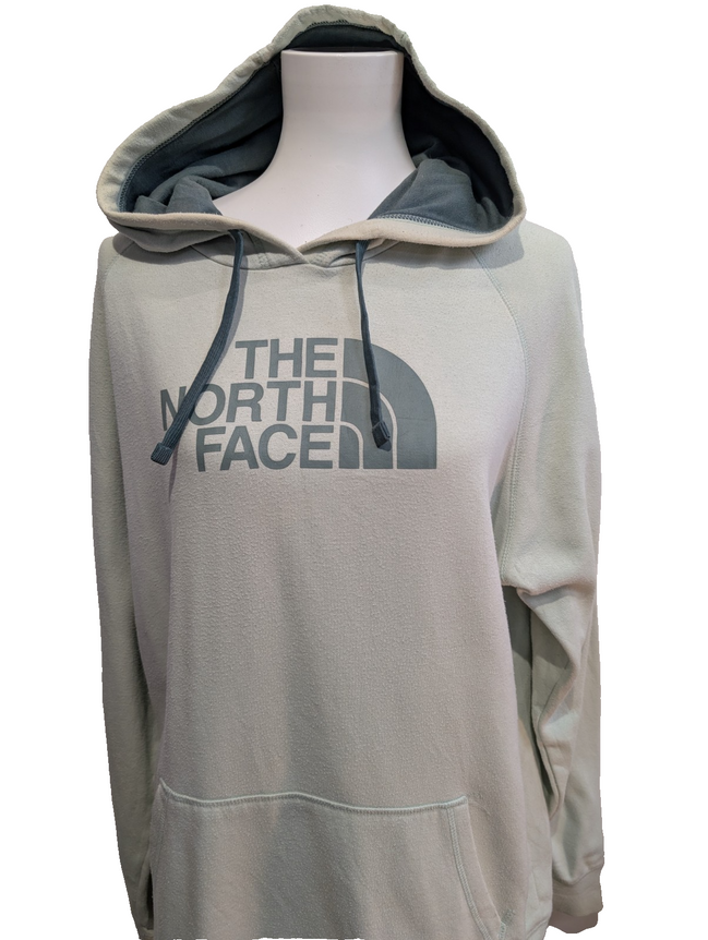 The North Face Sweat à Capuche Vert Pistache - Logo Kaki - Taille XXL Femme